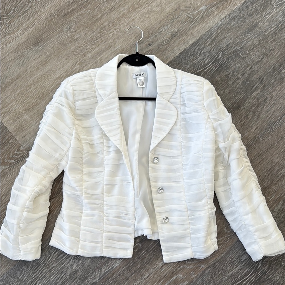 MSK Women's Textured White Blazer
